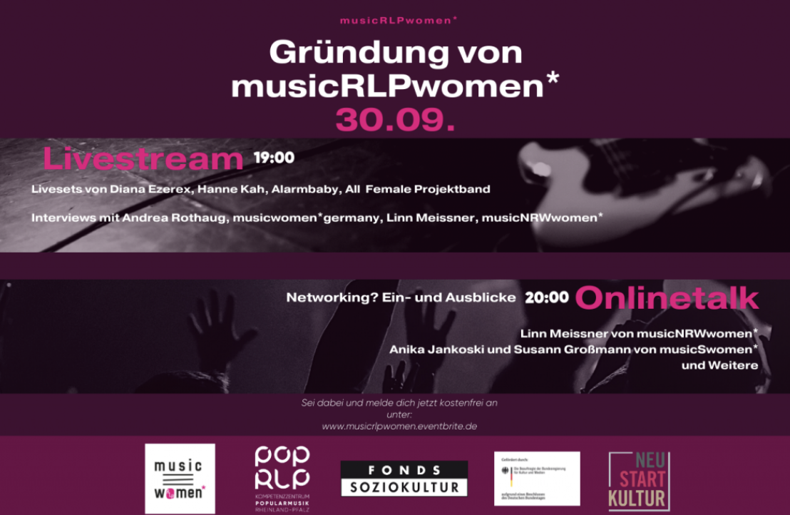 Gründung von musicRLPwomen* | 30.09. | 19 Uhr